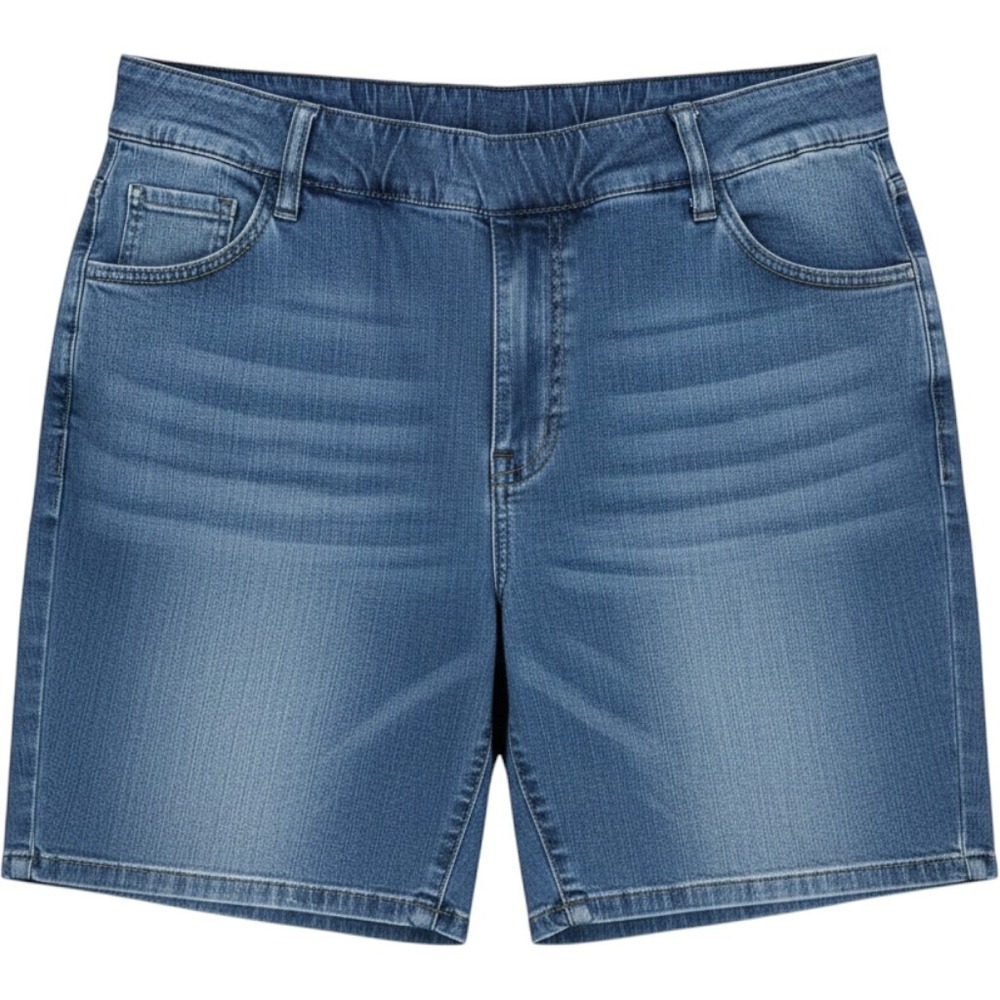 Chic Classic Collection Womens 24W Denim Pull On Shorts Medium Wash Blue
